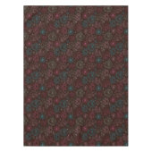 孔雀花のインドの壁紙のヴィンテージ テーブルクロス (正面)