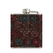 孔雀花のインドの壁紙のヴィンテージ フラスク (裏面)