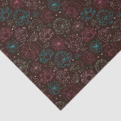 孔雀花のインドの壁紙のヴィンテージ 薄葉紙 (詳細)