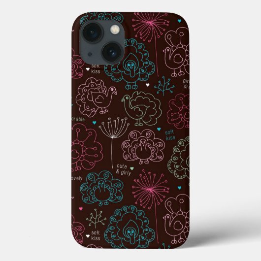 孔雀花のインドの壁紙のヴィンテージ Case-Mate iPhoneケース (裏面)