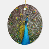 孔雀誇りを持ったクリスマス飾り セラミックオーナメント (左)