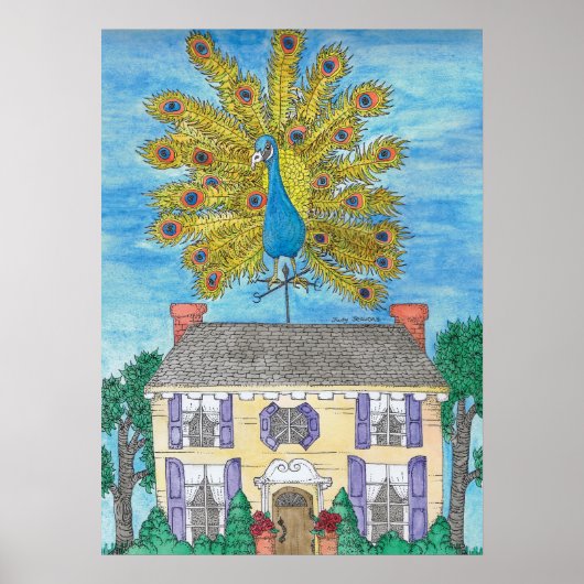 孔雀誇りを持ったポスタープリント ポスター (正面)