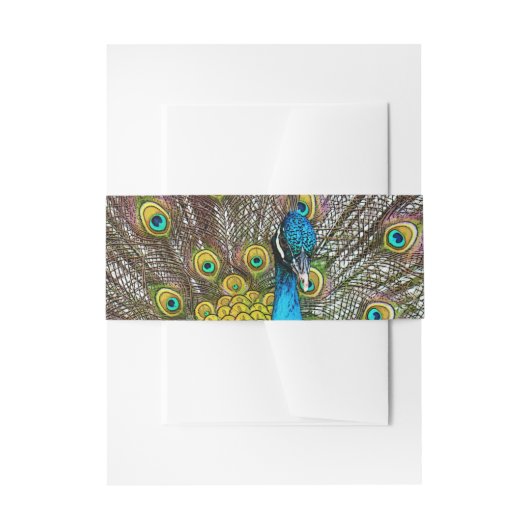 孔雀誇りを持った招待状用帯 招待状ベリーバンド (正面例)