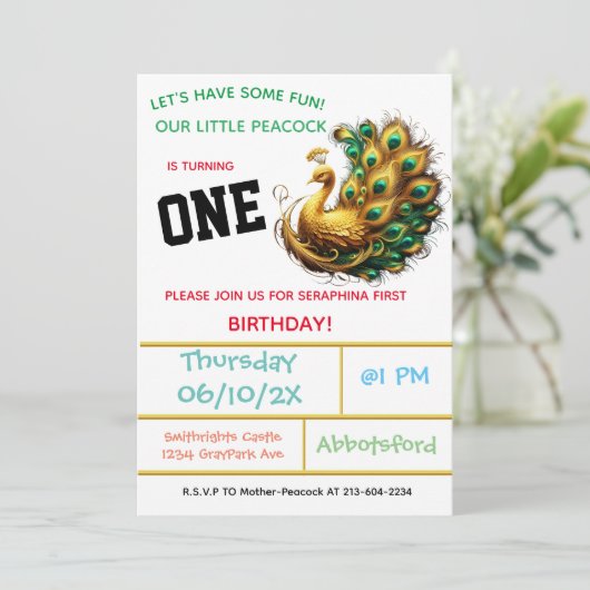 孔雀誕生祝い- 1年! 招待状 (スタンド正面)