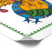 孔雀調和:マドフバニ美術ポスター ポスター (角)