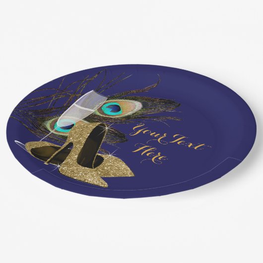 孔雀金ゴールドハイヒールシューズ紙プレート ペーパープレート (アングル)