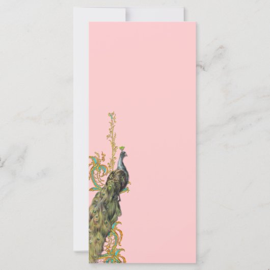 孔雀金ゴールドフィリグリーラックカードブックマーク招待状 (正面)
