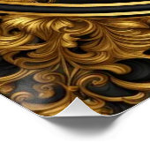 孔雀金ゴールド及び黒色装飾枠 ポスター (コーナー)