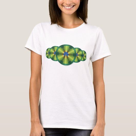 孔雀錯視レディースライトシャツ Tシャツ (正面)