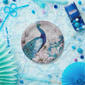 孔雀青の庭の紙皿 ペーパープレート (パーティー)