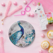 孔雀青の庭の紙皿 ペーパープレート (パーティー)