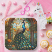 孔雀鮮やか紙プレート:テーブエレガントル ペーパープレート (パーティー)