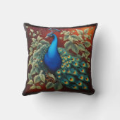 孔雀鮮やか緑豊かな緑 クッション (裏面)