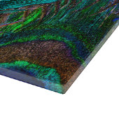 孔雀鮮やか羽エッチングスタイルデコール カッティングボード (角)