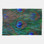 孔雀鮮やか羽エッチングスタイルデコール キッチンタオル (横)