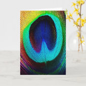 孔雀鮮やか羽 カード (黄色い花)
