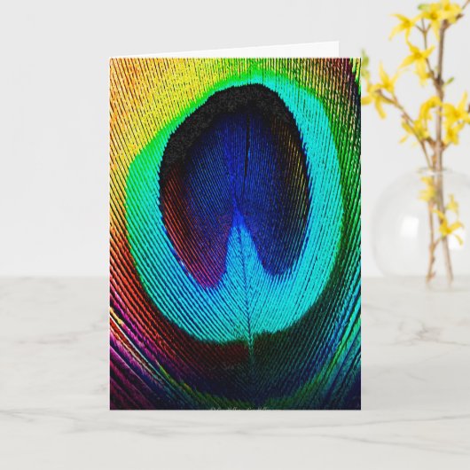 孔雀鮮やか羽 カード (黄色い花)