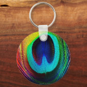 孔雀鮮やか羽 キーホルダー (正面)