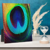 孔雀鮮やか羽 フォトプラーク (側面)