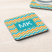 孔雀鮮やか部族ジグザグ コースター (左側)