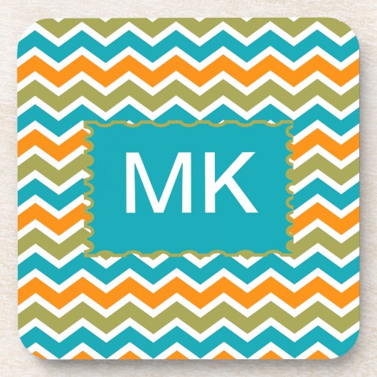 孔雀鮮やか部族ジグザグ コースター (正面)