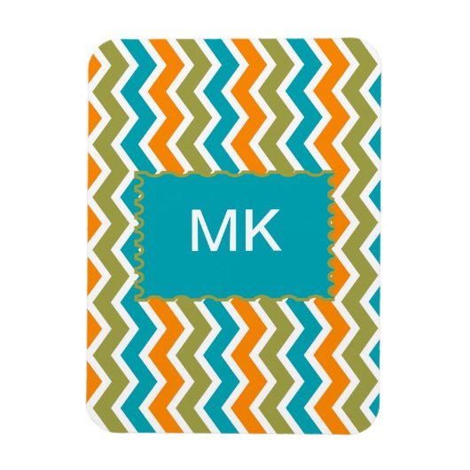 孔雀鮮やか部族ジグザグ マグネット (縦)