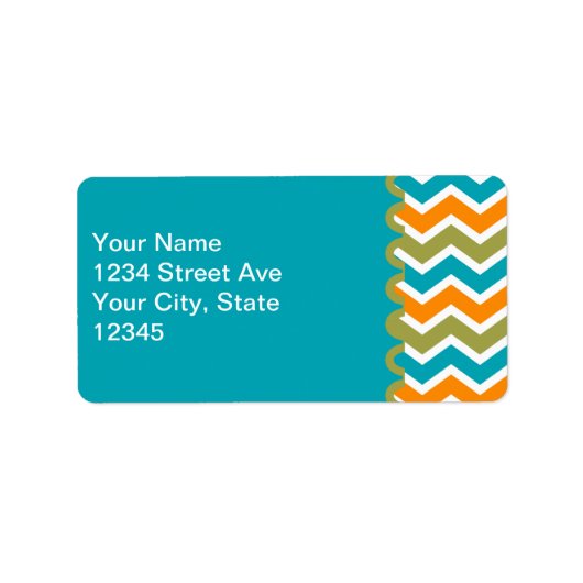 孔雀鮮やか部族ジグザグ ラベル (正面)