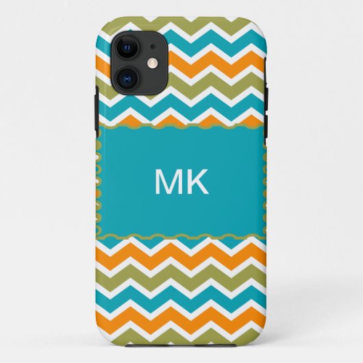 孔雀鮮やか部族ジグザグ Case-Mate iPhoneケース (裏面)