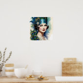 孔雀20代の美しい女性 ポスター (キッチン)