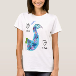 孔雀 こんにちは Tシャツ