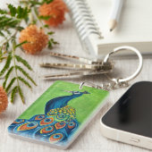 孔雀 アクリル キーチェーン (正面右)