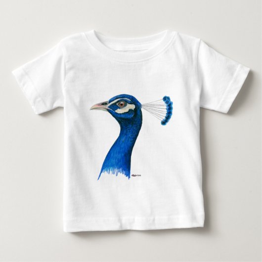 孔雀:  インドの青 ベビーTシャツ (正面)