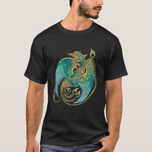 孔雀 オーム ヨガ 第三の眼 イシャ ヒンズー教 リンガ Tシャツ (正面)