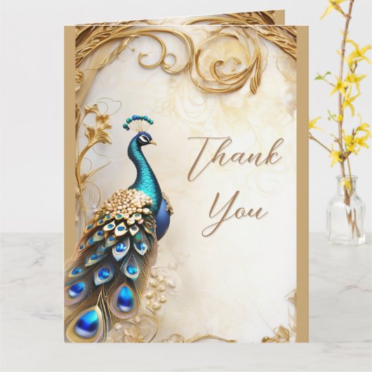 孔雀 カード (黄色い花)