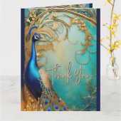 孔雀 カード (黄色い花)