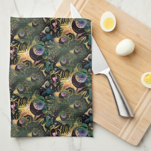 孔雀 キッチンタオル (四つ折り)
