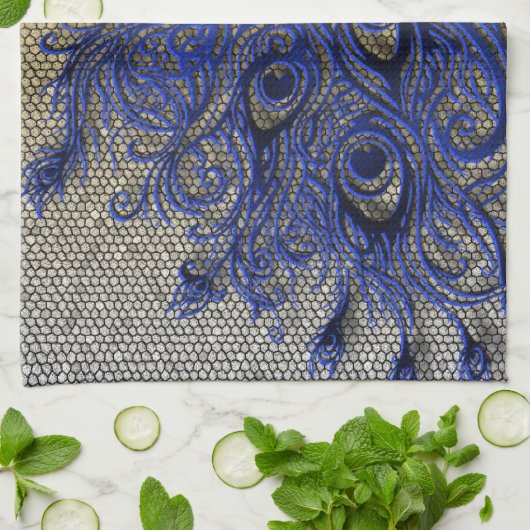 孔雀 キッチンタオル (折り畳み)