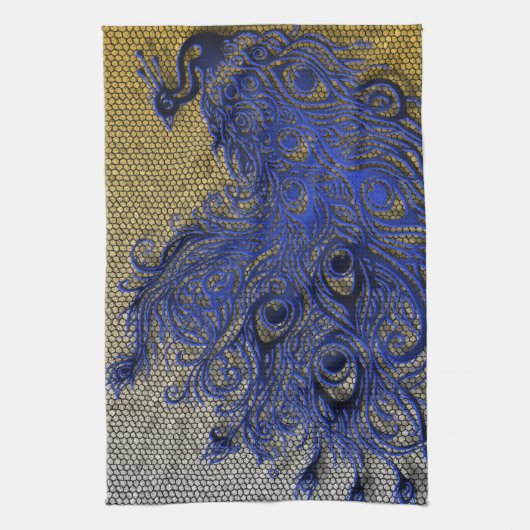 孔雀 キッチンタオル (縦)