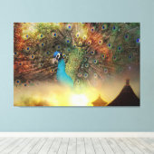 孔雀 キャンバスプリント (インサイチュ (ウッドフロア))