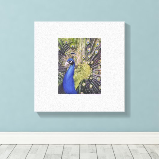 孔雀 キャンバスプリント (インサイチュ (ウッドフロア))