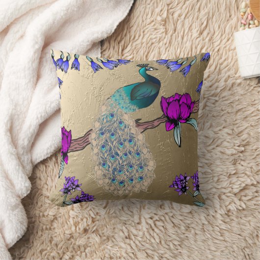 孔雀 クッション (ブランケット)