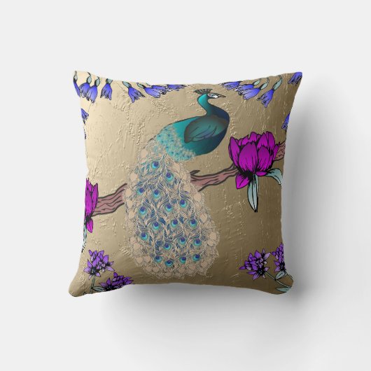 孔雀 クッション (裏面)