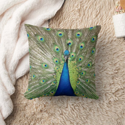 孔雀 クッション (ブランケット)