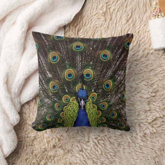 孔雀 クッション (ブランケット)