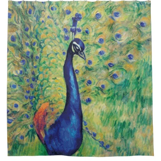 孔雀 – シャワーカーテン (正面)