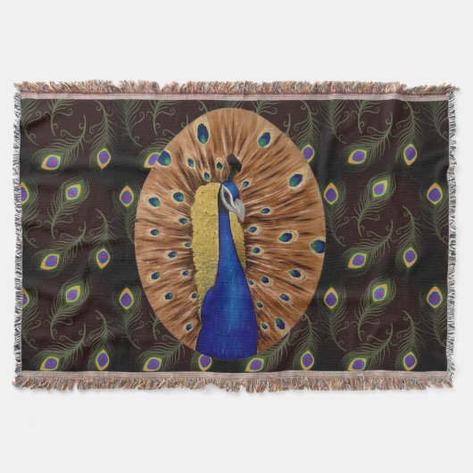 孔雀 スローブランケット (正面)