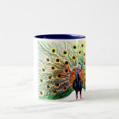 孔雀 ツートーンマグカップ (中央)