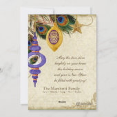 孔雀&フェザーフォーマルクリスマス飾りカード シーズンカード (裏面)