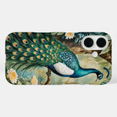 孔雀 フローラル ペイズリー 水彩画 Case-Mate iPhoneケース (裏面 (横))