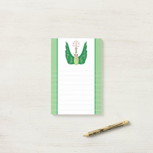 孔雀 ポストイット (デスク上)